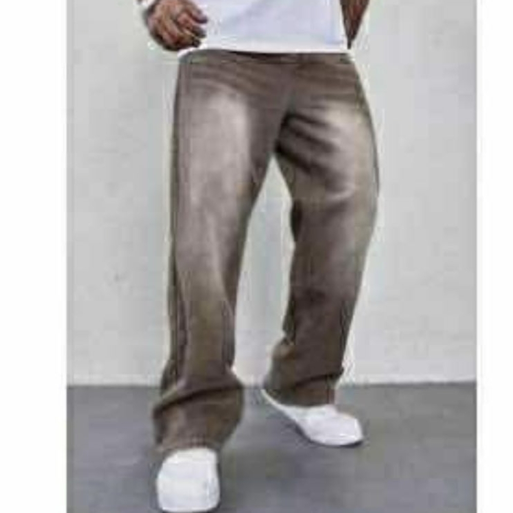 Manfinity Homme Mens Sz 32 Simple Daily Denim Jeans Brown Photos For Measurement